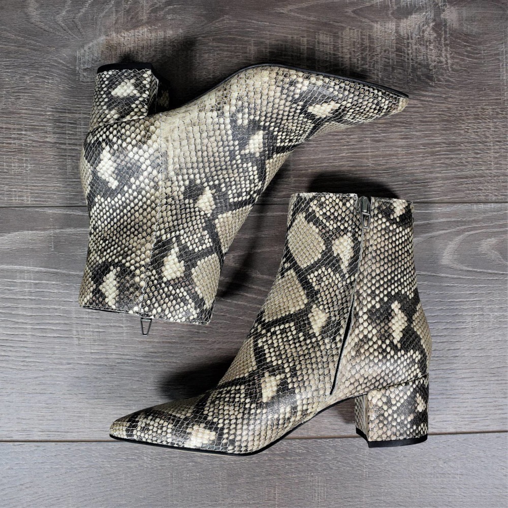 NEW Dolce Vita Chunky Heel Snake Print Ankle Boots